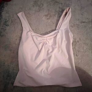 Soft Pink Fitted Sleeveless Camisole Crop Top